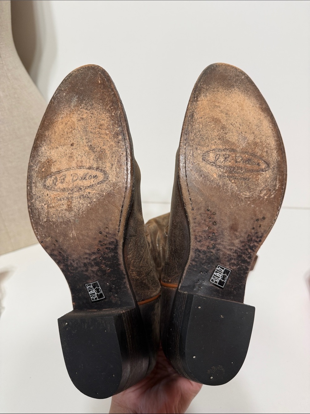 J.B Dillon Distressed Cowgirl Boots Size 10B Goat Leather - Picture 17 of 17